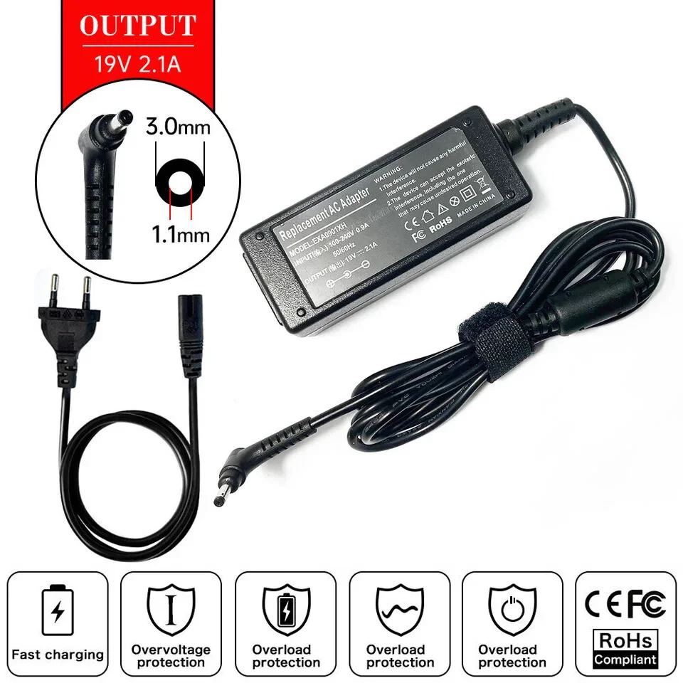 Laptop Accessories Shop - 19V 2.1A 40W Laptop Ac Adapter