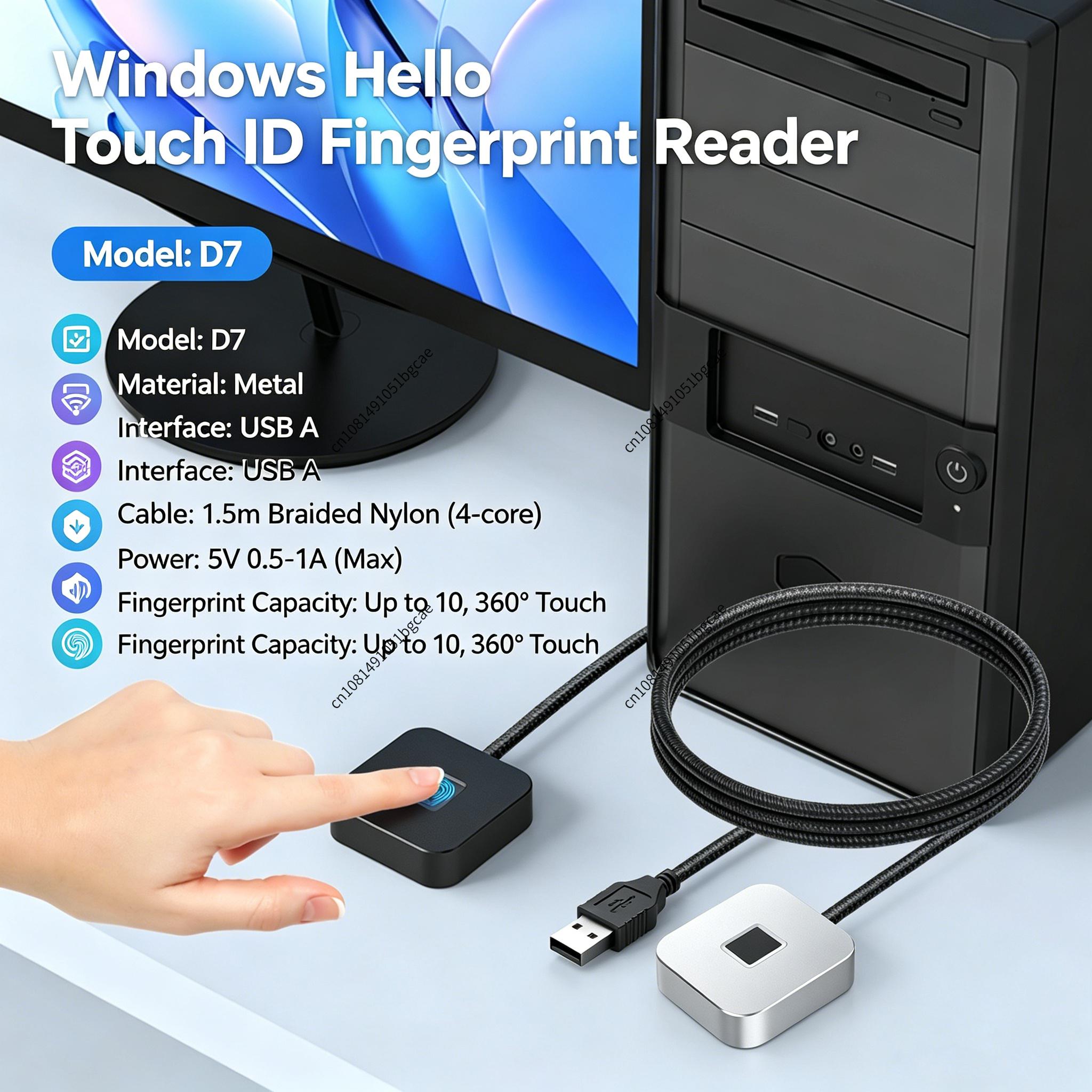 Fingerprint Reader Usb - USB Fingerprint Reader with 5ft Cable