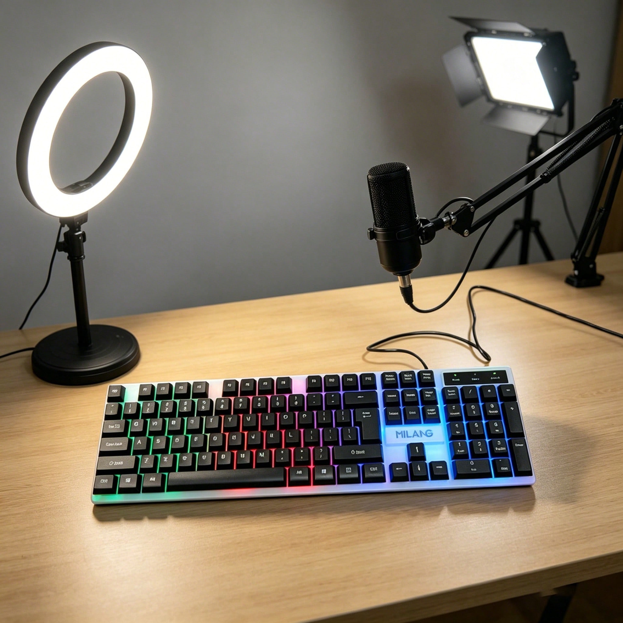 1pcsRGB Backlit Gaming Keyboar - Laptop Accessories Combo Set ulasan dan harga