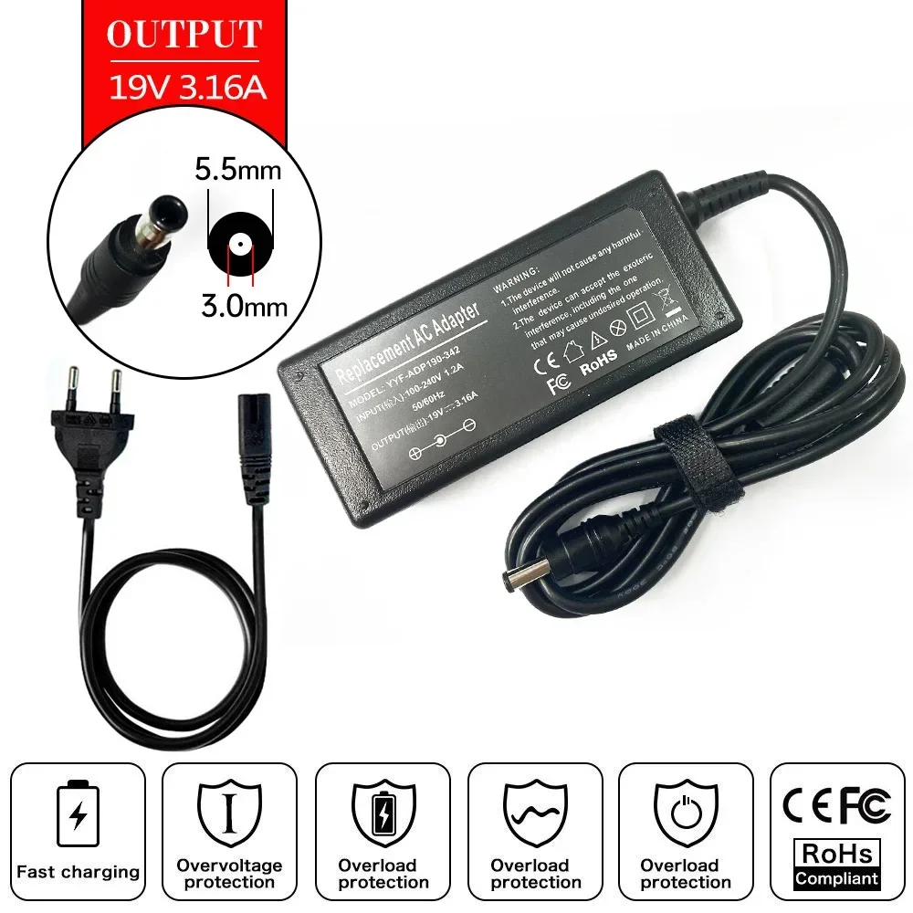 19V 3.15A/3.16A 60W Laptop Ac  - Laptop Accessories Shop ulasan dan harga