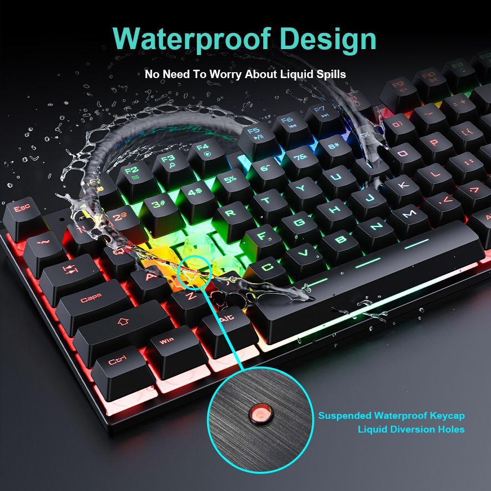 Waterproof Luminous Wired Gami - Laptop Accessories Combo Set ulasan dan harga