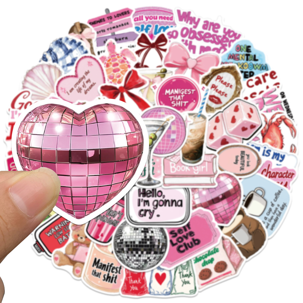 50PCS Pink Inspirational Girl  - Laptop Accessories Girly ulasan dan harga