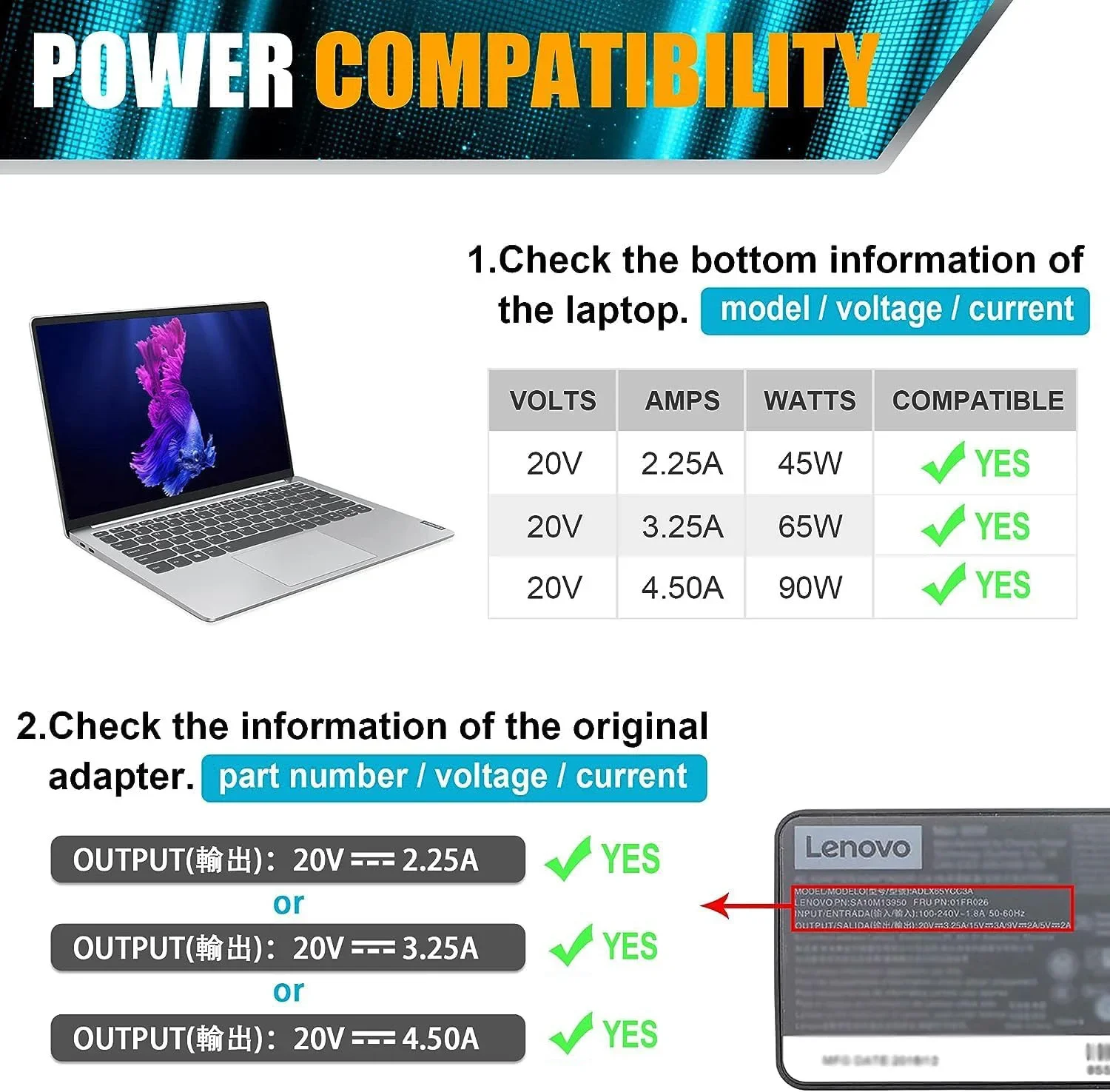 20V 4.5A  90W Laptop Ac Adapte - Laptop Accessories Shop ulasan dan harga